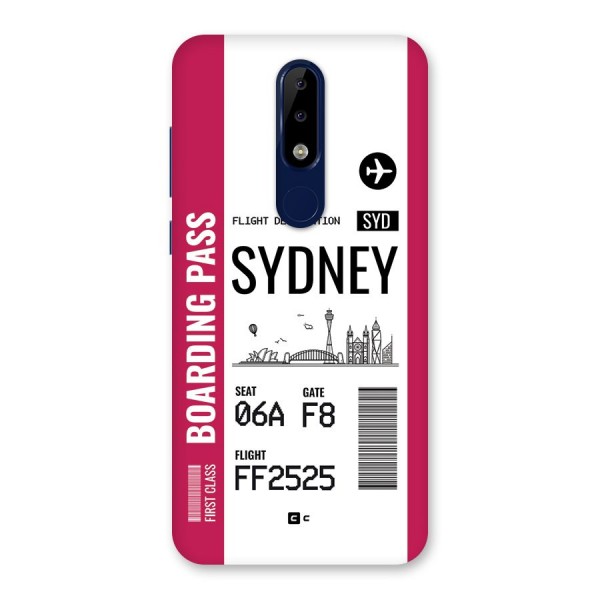 Sydney Boarding Pass Back Case for Nokia 5.1 Plus
