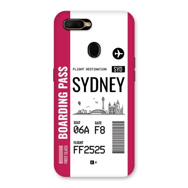 Sydney Boarding Pass Back Case for Oppo A5s