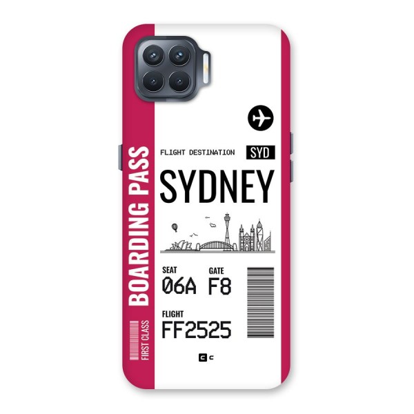 Sydney Boarding Pass Back Case for Oppo F17 Pro