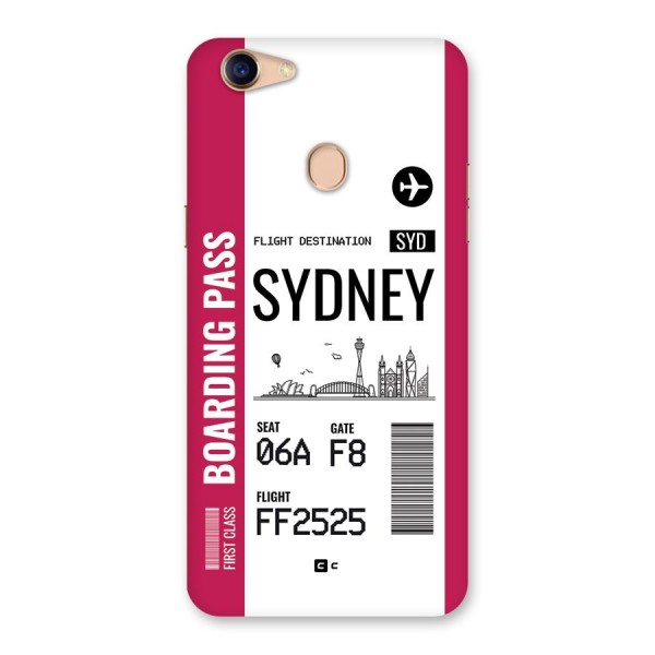 Sydney Boarding Pass Back Case for Oppo F5 Youth