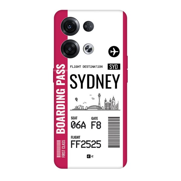 Sydney Boarding Pass Back Case for Oppo Reno8 Pro 5G