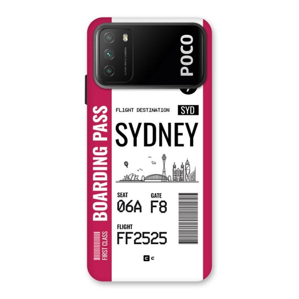 Sydney Boarding Pass Back Case for Poco M3