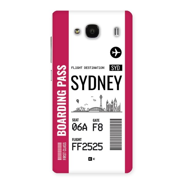 Sydney Boarding Pass Back Case for Redmi 2s