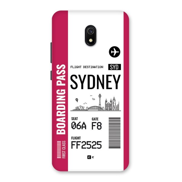 Sydney Boarding Pass Back Case for Redmi 8A