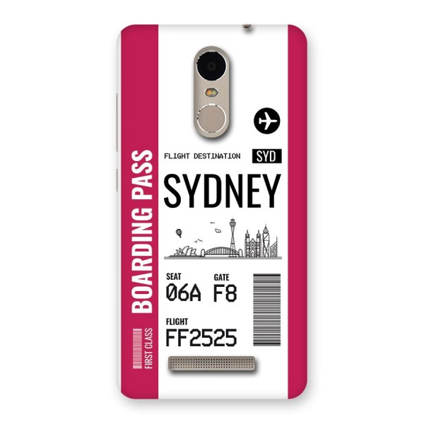 Sydney Boarding Pass Back Case for Redmi Note 3