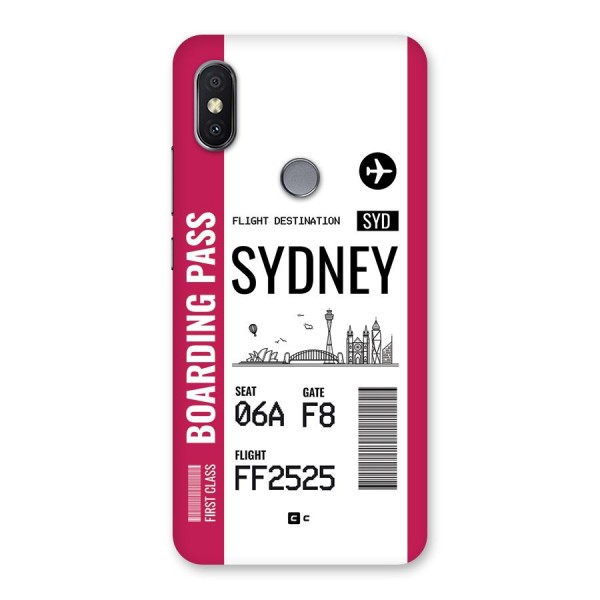 Sydney Boarding Pass Back Case for Redmi Y2