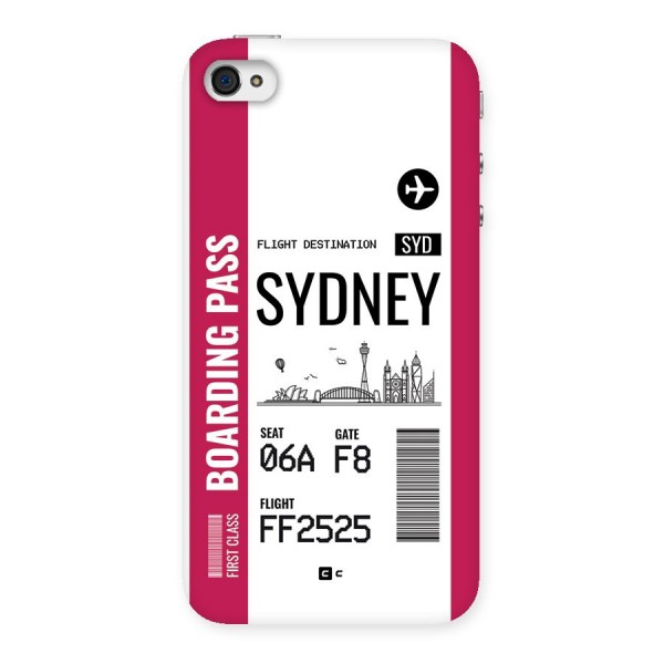 Sydney Boarding Pass Back Case for iPhone 4 4s