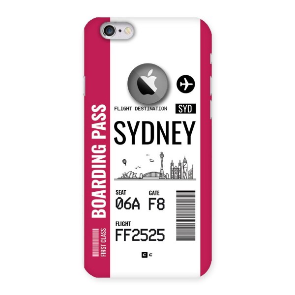 Sydney Boarding Pass Back Case for iPhone 6 Logo Cut
