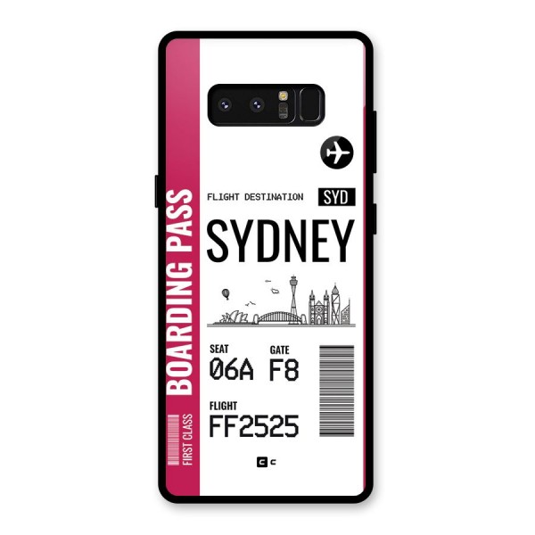 Sydney Boarding Pass Glass Back Case for Galaxy Note 8