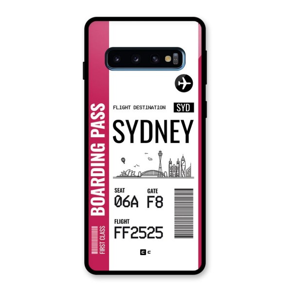 Sydney Boarding Pass Glass Back Case for Galaxy S10
