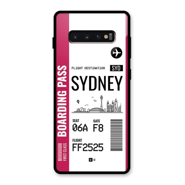 Sydney Boarding Pass Glass Back Case for Galaxy S10 Plus