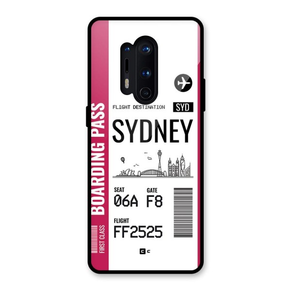 Sydney Boarding Pass Glass Back Case for OnePlus 8 Pro