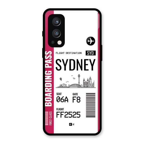 Sydney Boarding Pass Glass Back Case for OnePlus Nord 2 5G