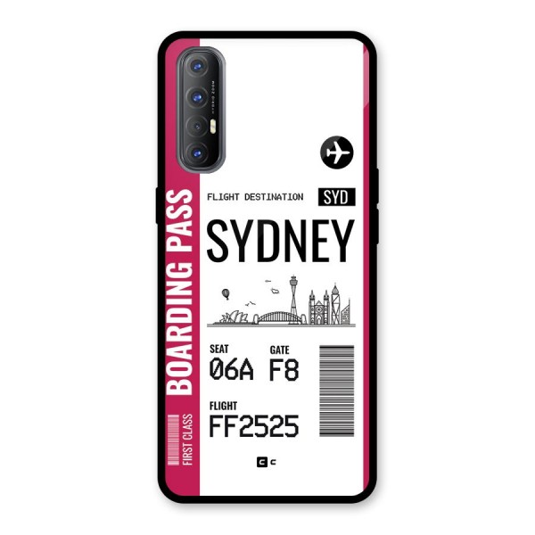 Sydney Boarding Pass Glass Back Case for Oppo Reno3 Pro