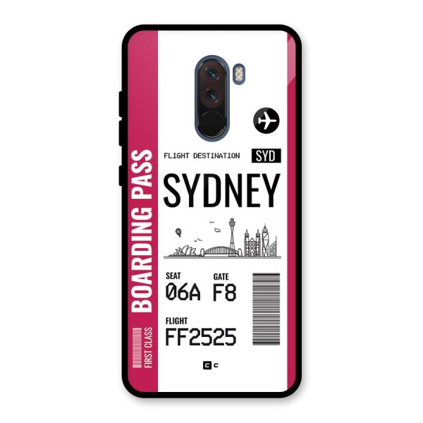 Sydney Boarding Pass Glass Back Case for Poco F1