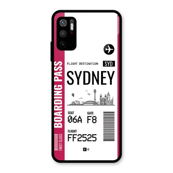 Sydney Boarding Pass Glass Back Case for Poco M3 Pro 5G