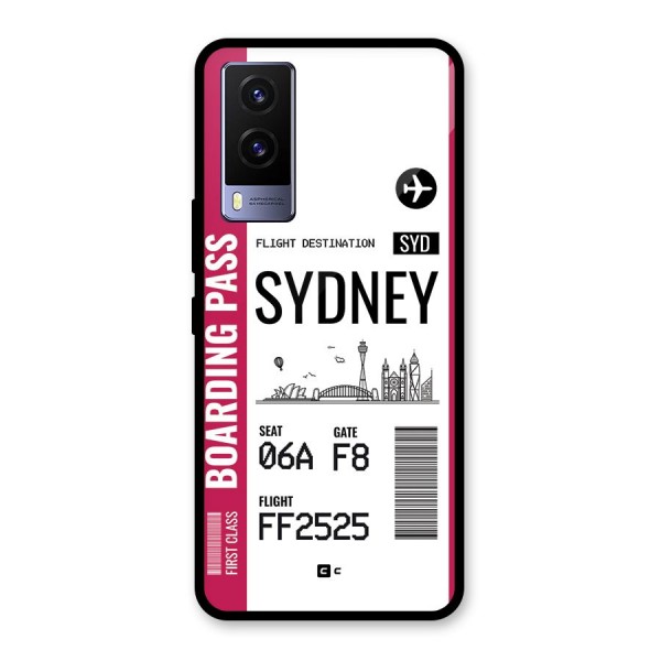 Sydney Boarding Pass Glass Back Case for Vivo V21e 5G