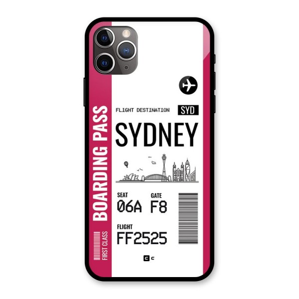 Sydney Boarding Pass Glass Back Case for iPhone 11 Pro Max