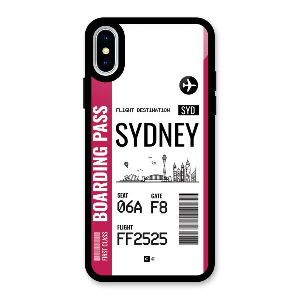 Sydney Boarding Pass Glass Back Case for iPhone X