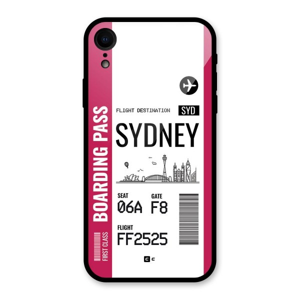 Sydney Boarding Pass Glass Back Case for iPhone XR