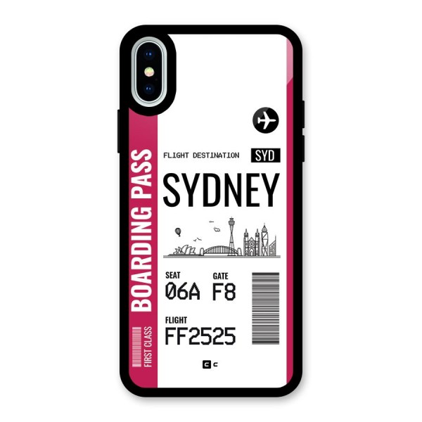 Sydney Boarding Pass Glass Back Case for iPhone XS