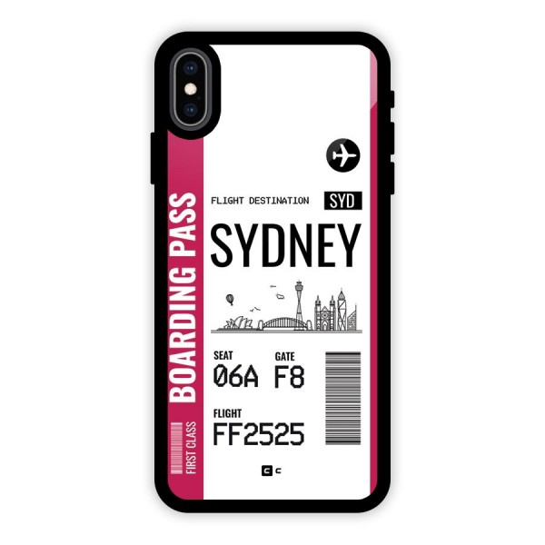 Sydney Boarding Pass Glass Back Case for iPhone XS Max