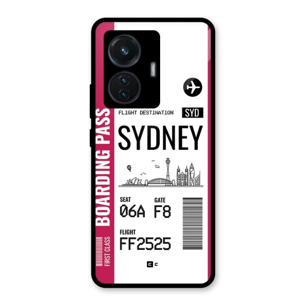 Sydney Boarding Pass Glass Back Case for iQOO Z6 44W