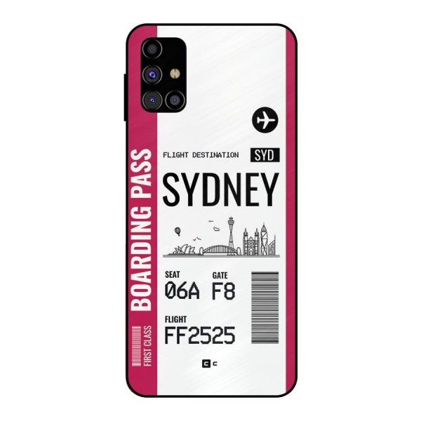 Sydney Boarding Pass Metal Back Case for Galaxy M31s