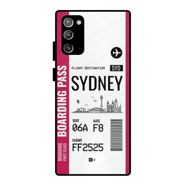 Sydney Boarding Pass Metal Back Case for Galaxy Note 20