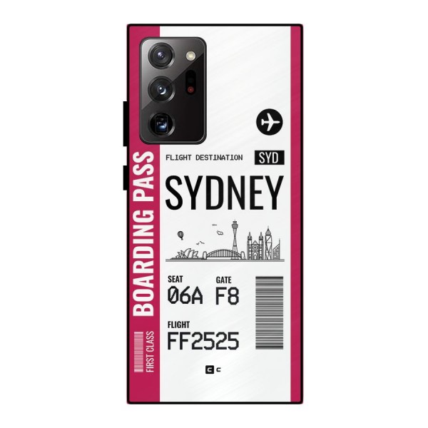 Sydney Boarding Pass Metal Back Case for Galaxy Note 20 Ultra