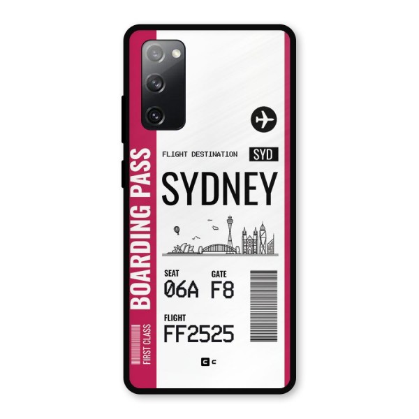 Sydney Boarding Pass Metal Back Case for Galaxy S20 FE 5G