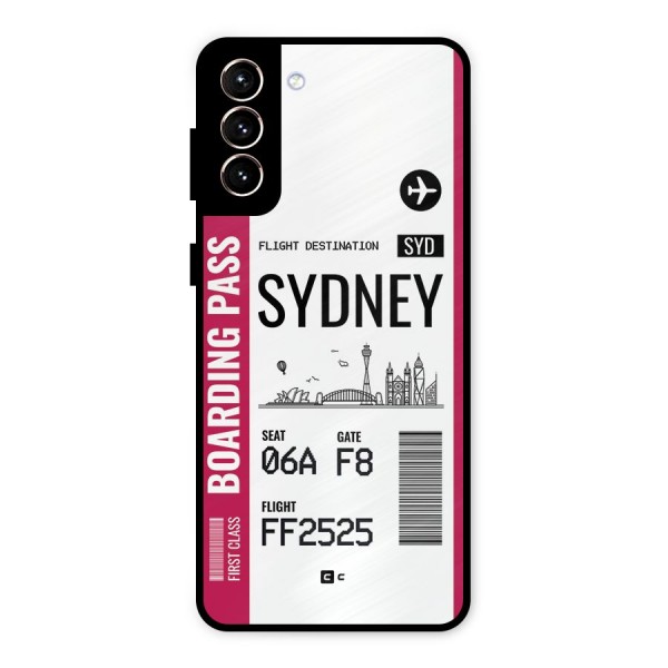Sydney Boarding Pass Metal Back Case for Galaxy S21 Plus