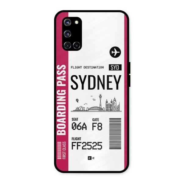 Sydney Boarding Pass Metal Back Case for Oppo A52