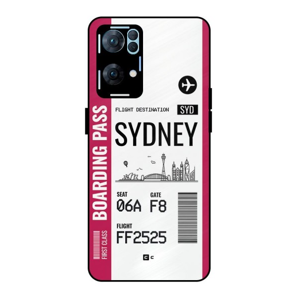 Sydney Boarding Pass Metal Back Case for Oppo Reno7 Pro 5G