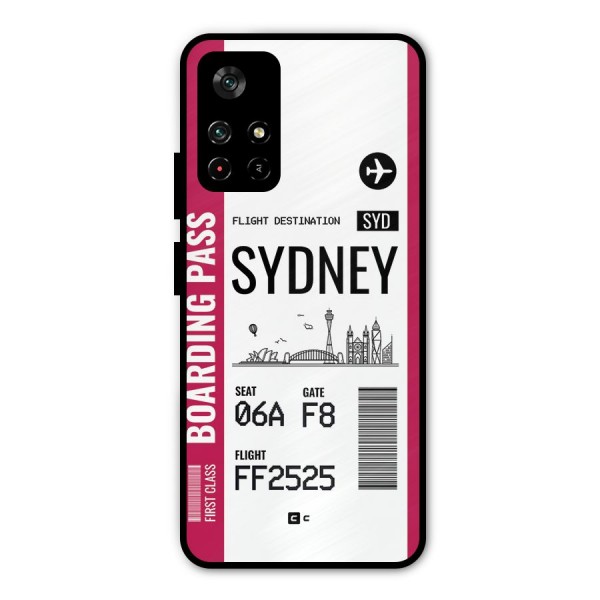 Sydney Boarding Pass Metal Back Case for Poco M4 Pro 5G