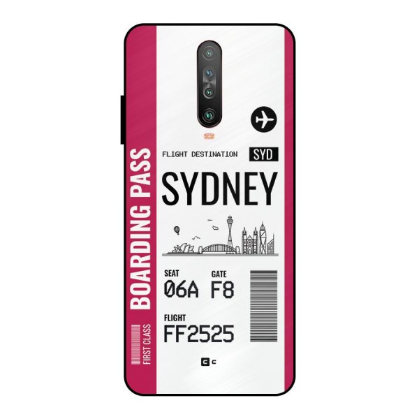 Sydney Boarding Pass Metal Back Case for Poco X2