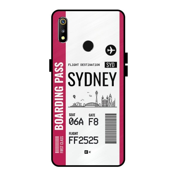 Sydney Boarding Pass Metal Back Case for Realme 3