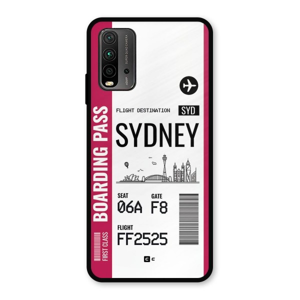 Sydney Boarding Pass Metal Back Case for Redmi 9 Power