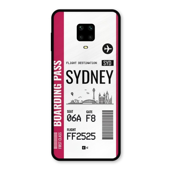 Sydney Boarding Pass Metal Back Case for Redmi Note 9 Pro Max