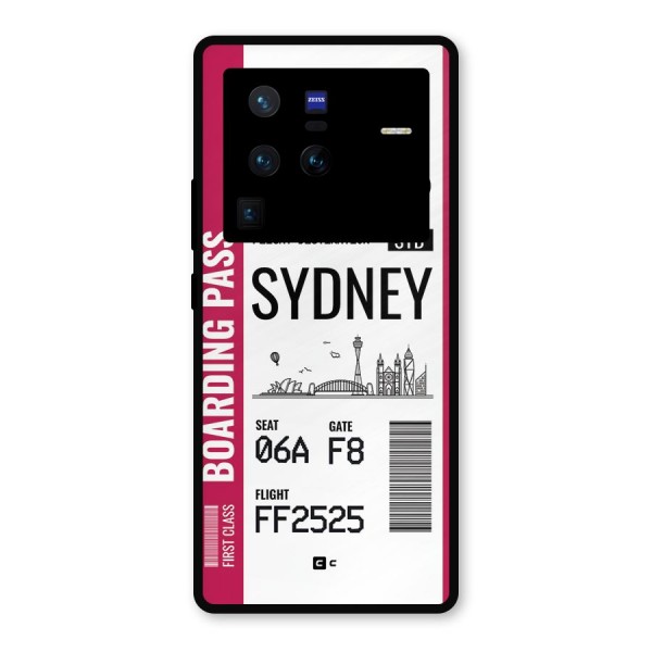 Sydney Boarding Pass Metal Back Case for Vivo X80 Pro