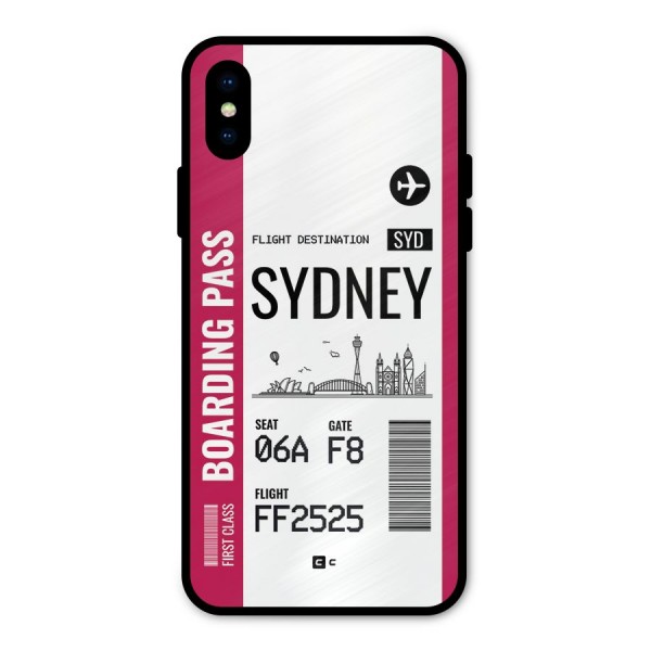 Sydney Boarding Pass Metal Back Case for iPhone X