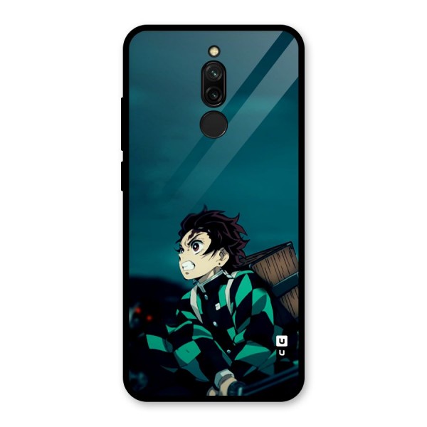 Tanjiro demon slayer Glass Back Case for Redmi 8