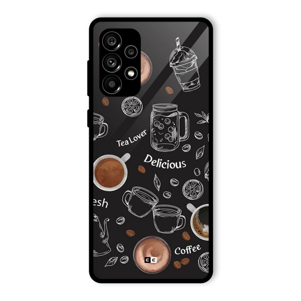 Tea And Coffee Mixture Glass Back Case for Galaxy A73 5G