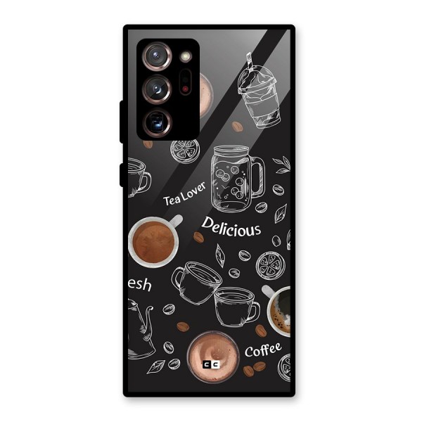 Tea And Coffee Mixture Glass Back Case for Galaxy Note 20 Ultra 5G