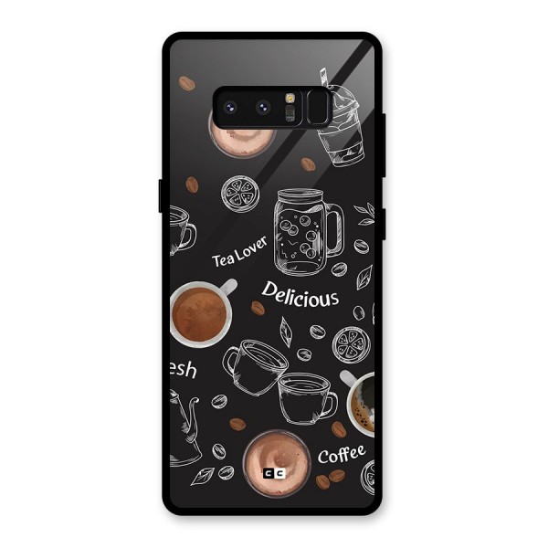 Tea And Coffee Mixture Glass Back Case for Galaxy Note 8