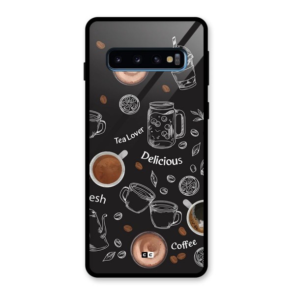 Tea And Coffee Mixture Glass Back Case for Galaxy S10
