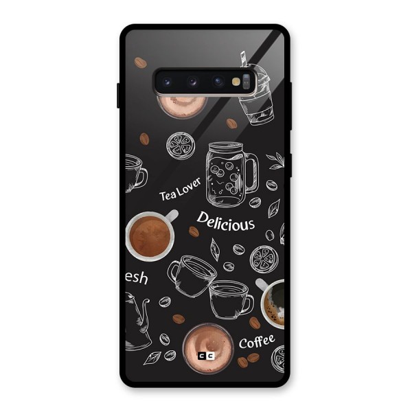 Tea And Coffee Mixture Glass Back Case for Galaxy S10 Plus