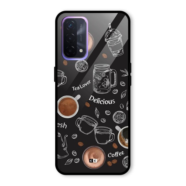 Tea And Coffee Mixture Glass Back Case for Oppo A74 5G
