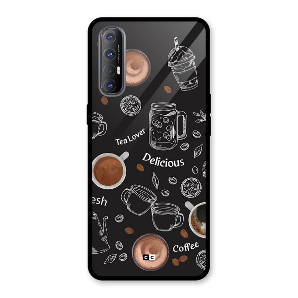 Tea And Coffee Mixture Glass Back Case for Oppo Reno3 Pro