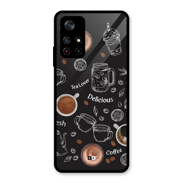 Tea And Coffee Mixture Glass Back Case for Poco M4 Pro 5G